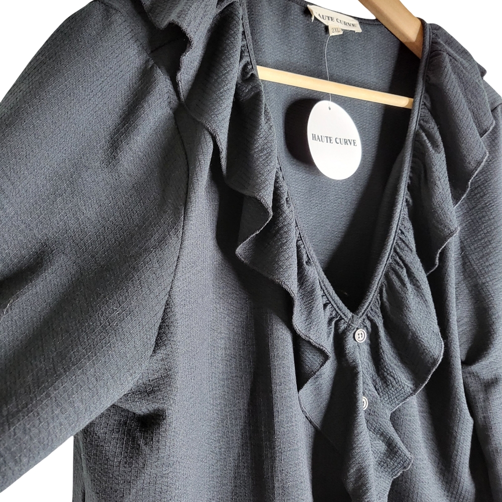 Black Ruffle Blouse - Picture 3 of 9